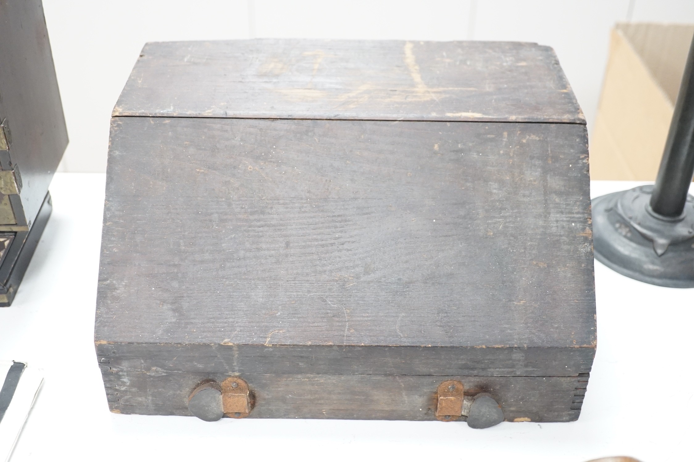 A Blickensderfer typewriter in fitted wooden case